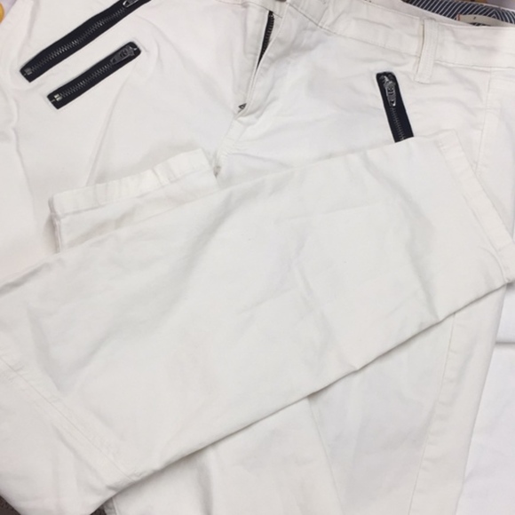 Gap white khaki skinny pant black zippers - Picture 6 of 7